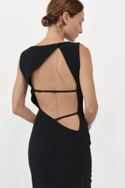Tailoring*St. Agni Cut Out Midi Dress - Black