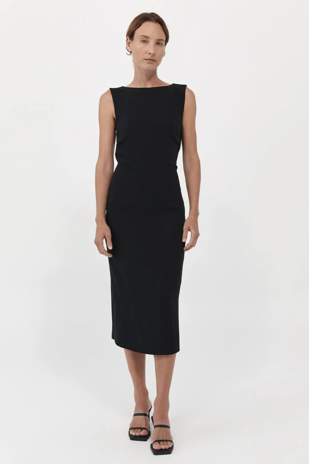 Tailoring*St. Agni Cut Out Midi Dress - Black