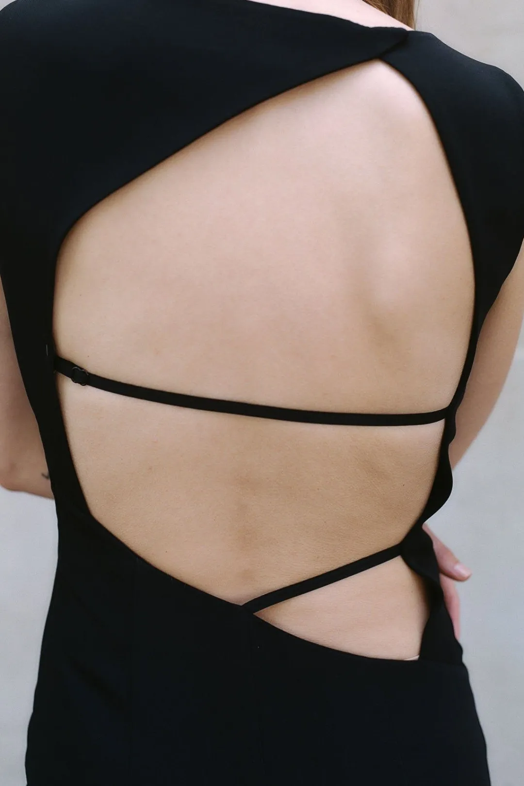 Tailoring*St. Agni Cut Out Midi Dress - Black