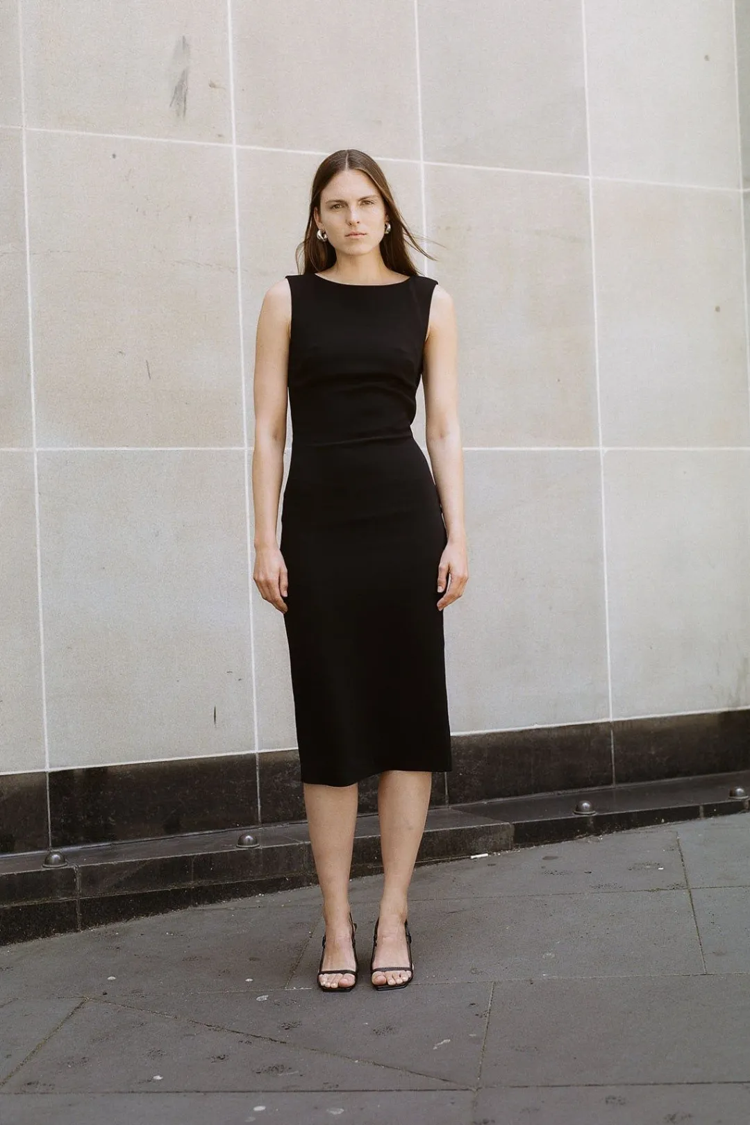Tailoring*St. Agni Cut Out Midi Dress - Black