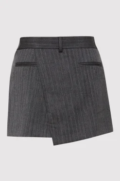 Tailoring*St. Agni Deconstructed Mini Skirt - Stone Blue Stripe