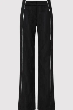 Pants*St. Agni Deconstructed Pinstripe Trousers - Black