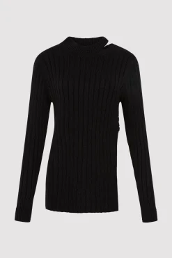 Knitwear*St. Agni Deconstructed Rib Knit Jumper - Black
