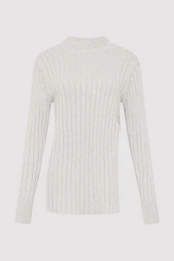 Knitwear*St. Agni Deconstructed Rib Knit Jumper - Soft Grey