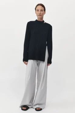 Jumpers*St. Agni Deconstructed Rib Knit Jumper - Black