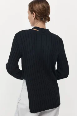 Jumpers*St. Agni Deconstructed Rib Knit Jumper - Black