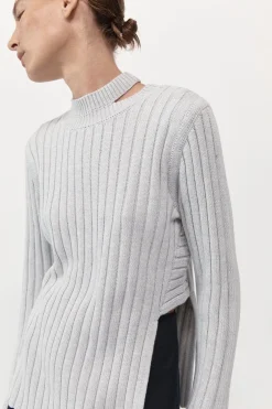 Jumpers*St. Agni Deconstructed Rib Knit Jumper - Soft Grey