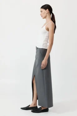 Tailoring*St. Agni Deconstructed Waist Maxi Skirt - Pewter Grey
