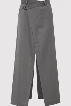 Tailoring*St. Agni Deconstructed Waist Maxi Skirt - Pewter Grey