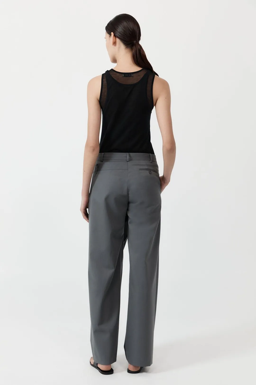 Unisex*St. Agni Deconstructed Waist Pants - Pewter Grey