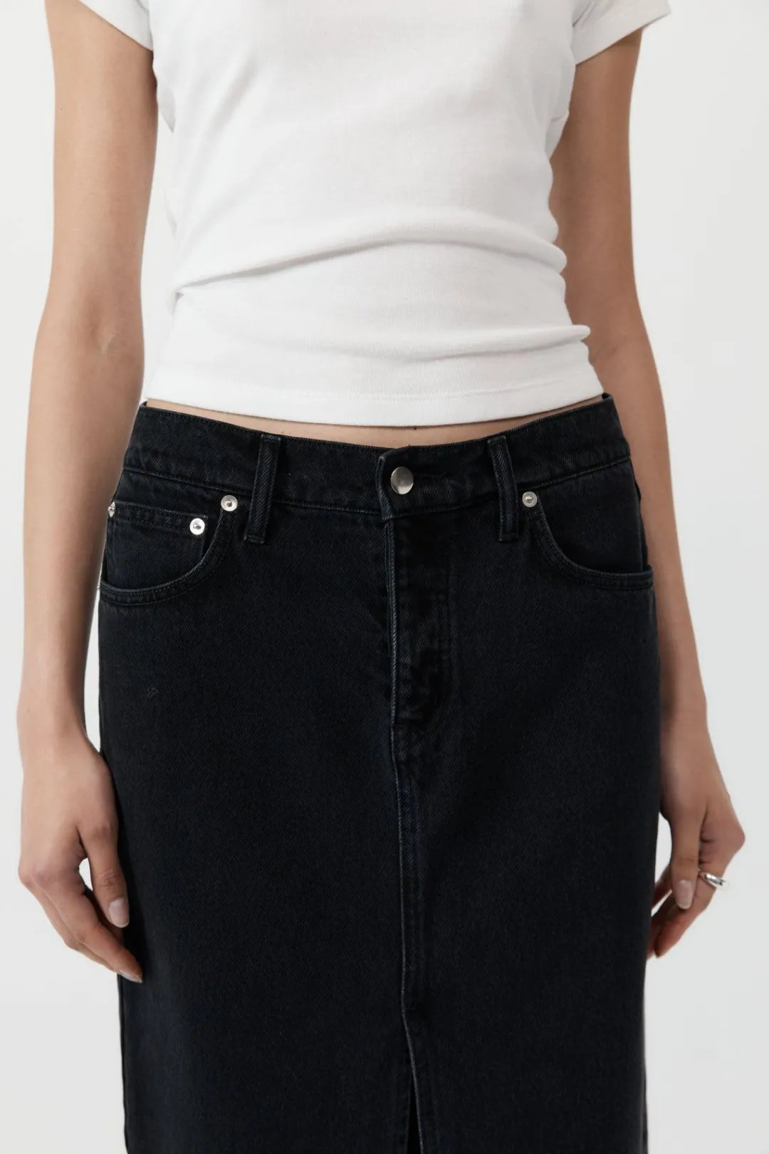 Denim*St. Agni Denim Maxi Skirt - Washed Black