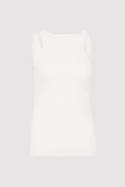 Basics*St. Agni Double Layer Knit Singlet - White