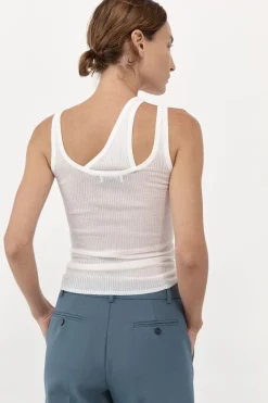 Knitwear*St. Agni Double Layer Knit Singlet - White