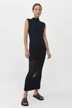 Dresses*St. Agni Fine Pleat Knit Dress - Black