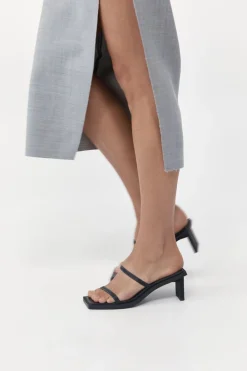 Heels*St. Agni Fine Strap Heel - Black