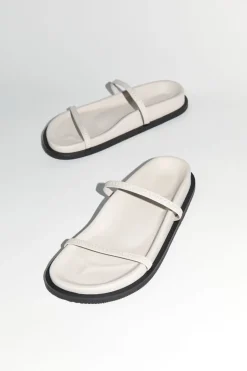 Slides*St. Agni Fine Strap Slide - Cool White