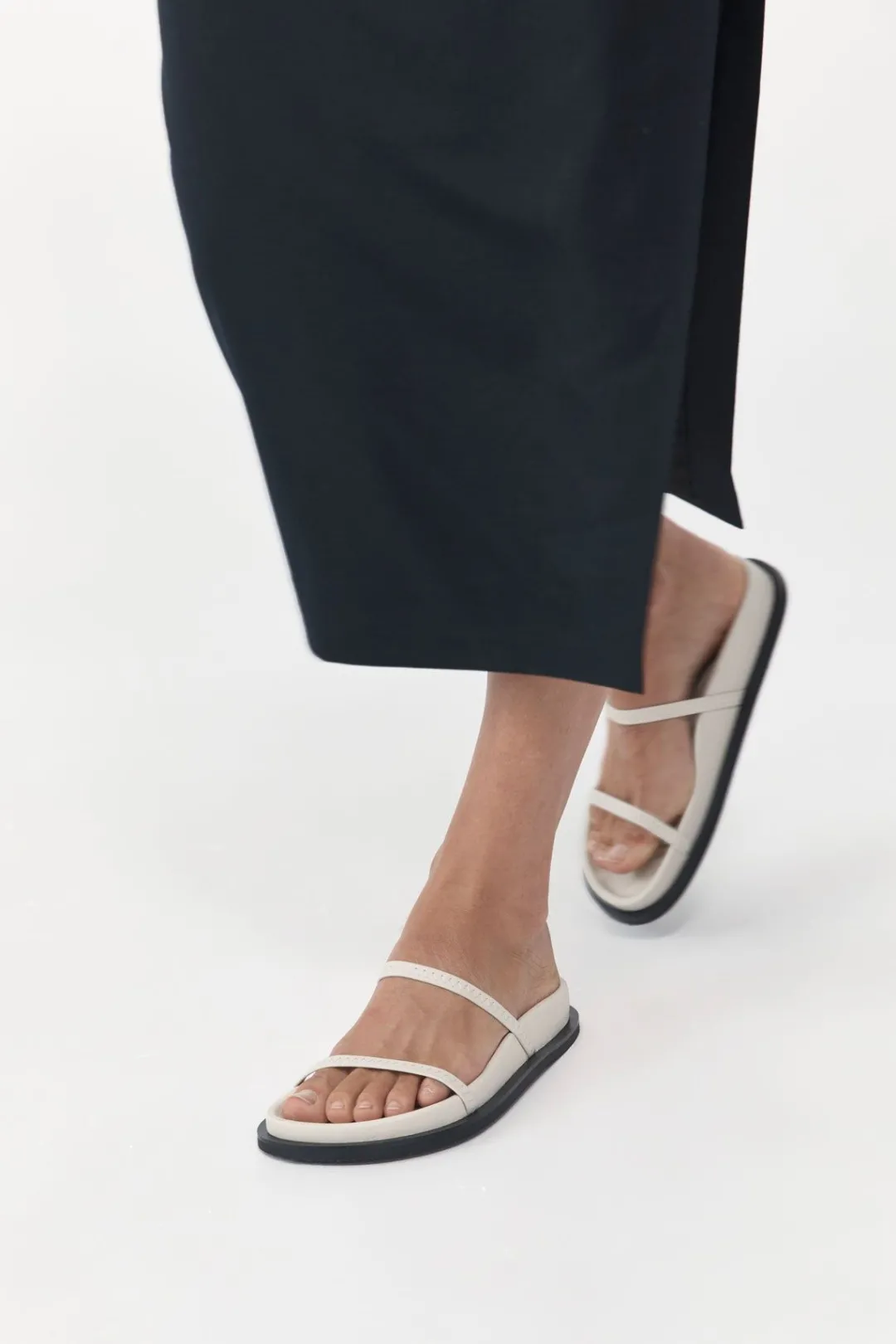 Slides*St. Agni Fine Strap Slide - Cool White