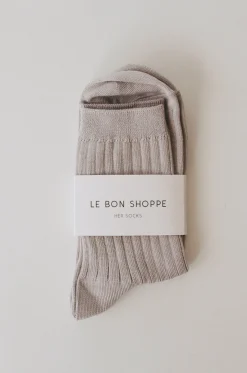 Socks*St. Agni Her Socks By Le Bon - Stone