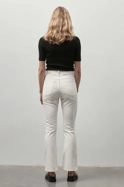 Pants*St. Agni High Waist Crop Flare Jeans - Off White