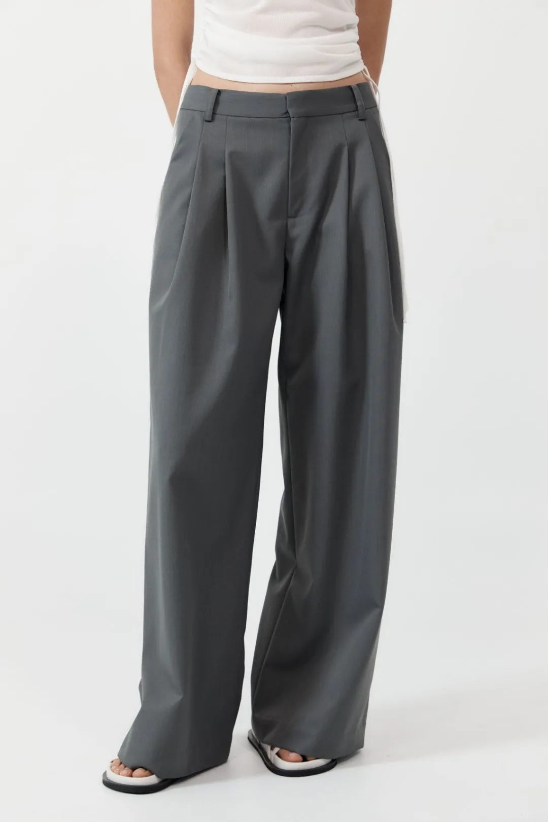 Unisex*St. Agni Homme Pleat Pants - Pewter Grey