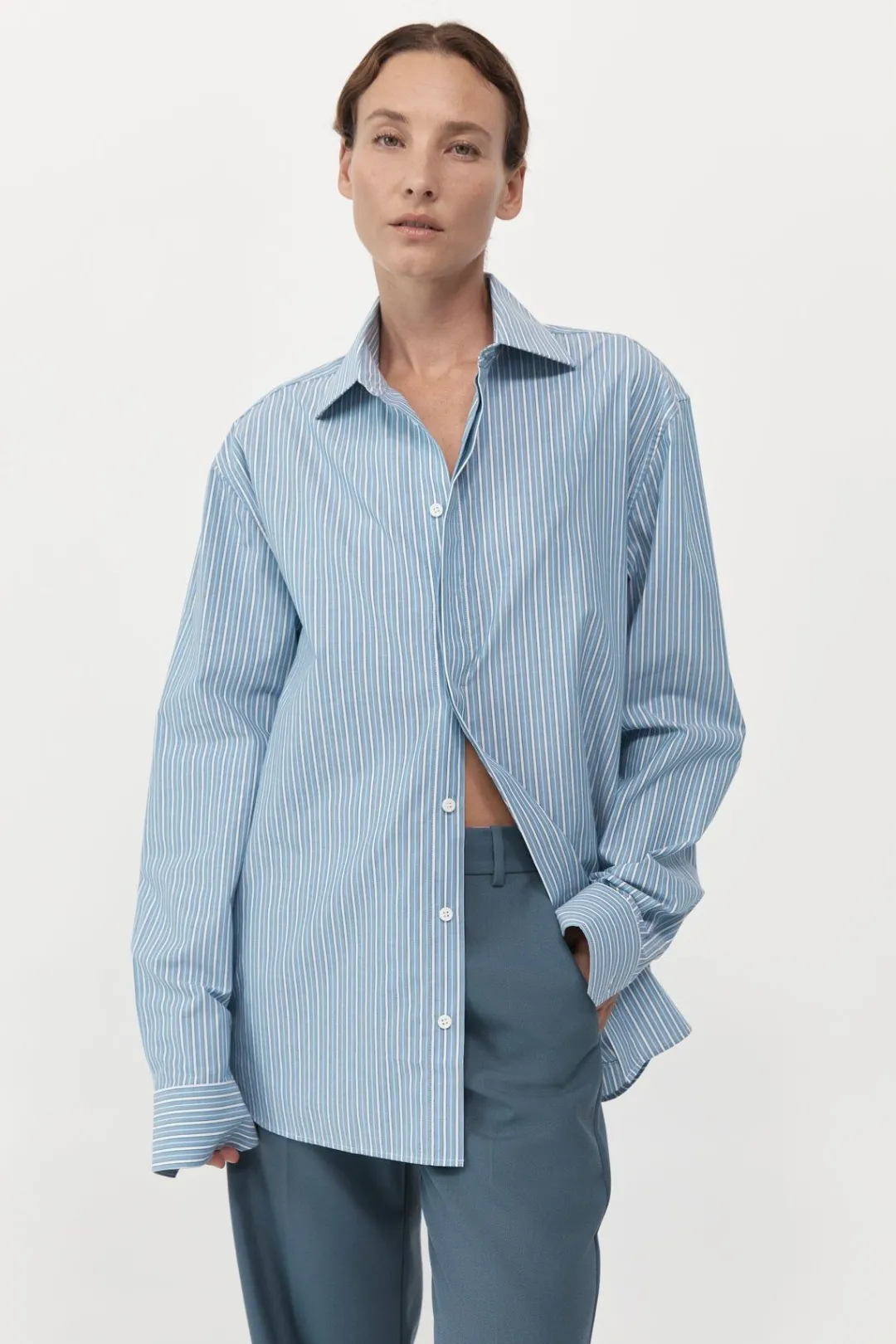 Unisex*St. Agni Homme Shirt - Blue Stripe