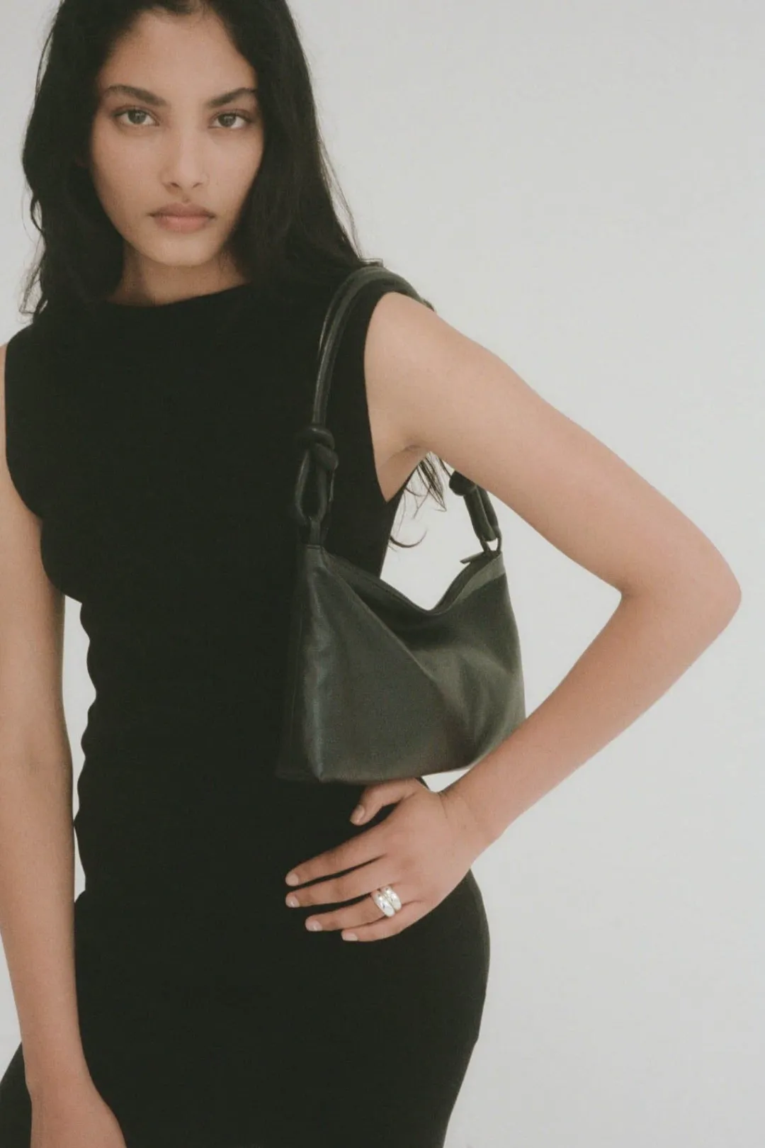 Bags*St. Agni Knotted Baguette Bag - Black