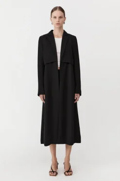 Jackets*St. Agni Layered Summer Trench - Black