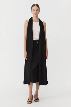 Jackets*St. Agni Layered Summer Trench - Black