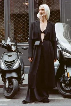 Tailoring*St. Agni Layered Summer Trench - Black
