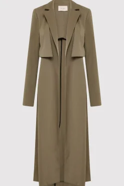 Jackets*St. Agni Layered Wool Trench - Kelp