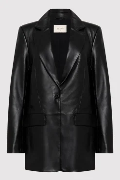 Jackets*St. Agni Leather Blazer - Black