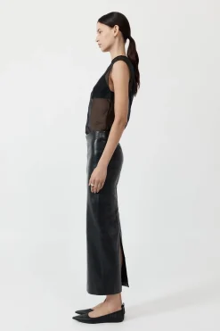 Skirts*St. Agni Leather Column Skirt - Black