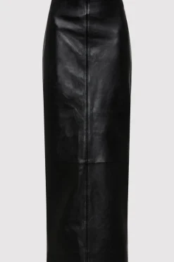 Skirts*St. Agni Leather Column Skirt - Black