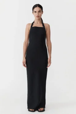 Dresses*St. Agni Linen Bias Maxi Dress - Black