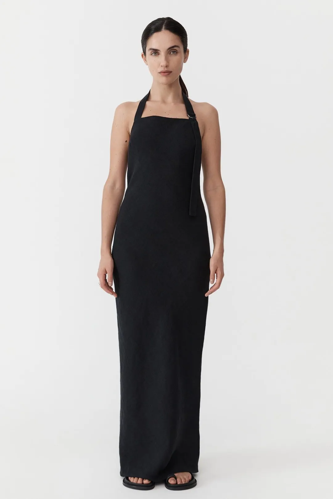 Dresses*St. Agni Linen Bias Maxi Dress - Black