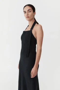 Dresses*St. Agni Linen Bias Maxi Dress - Black