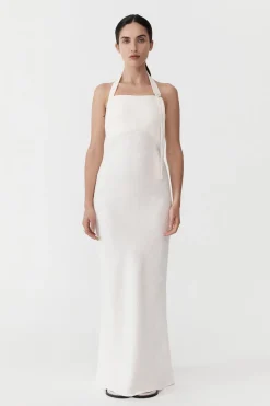 Tailoring*St. Agni Linen Bias Maxi Dress - Ivory