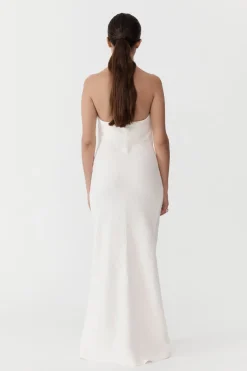 Tailoring*St. Agni Linen Bias Maxi Dress - Ivory