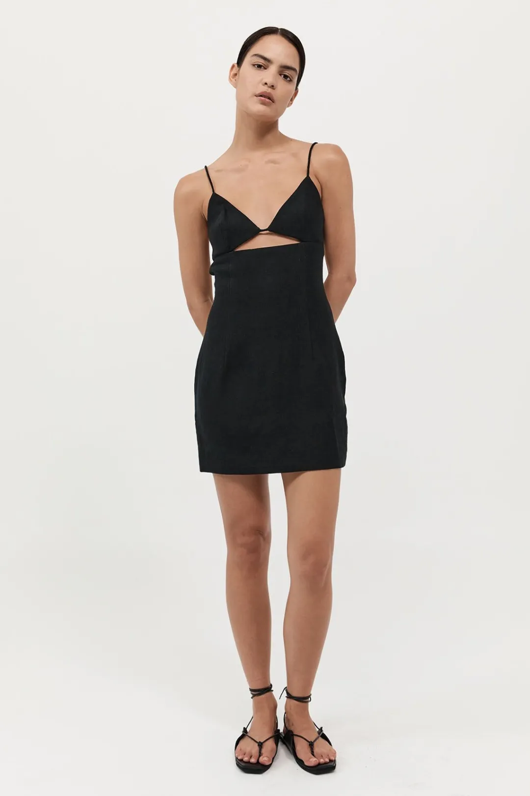 Dresses*St. Agni Linen Bra Mini Dress - Black