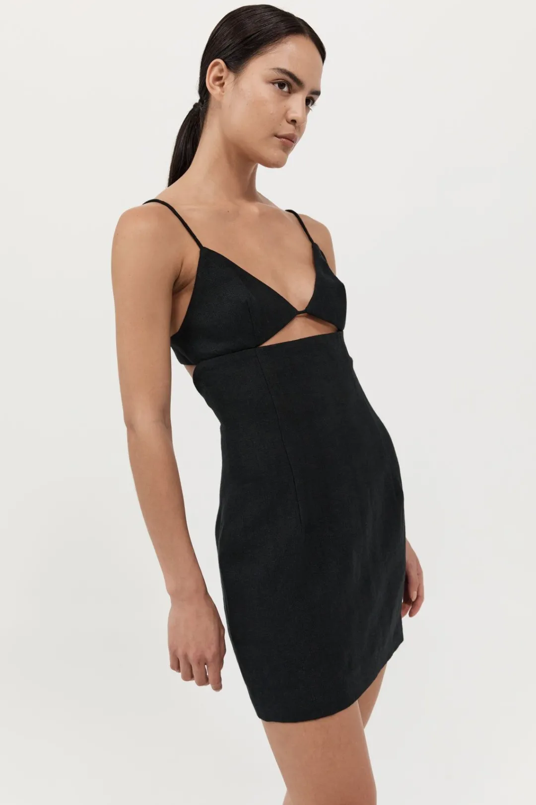 Dresses*St. Agni Linen Bra Mini Dress - Black