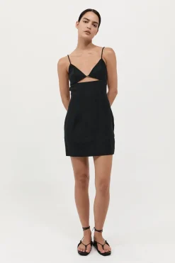 Tailoring*St. Agni Linen Bra Mini Dress - Black