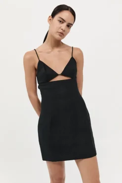 Tailoring*St. Agni Linen Bra Mini Dress - Black
