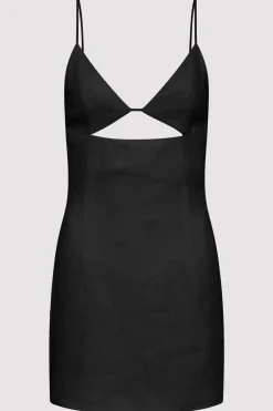 Tailoring*St. Agni Linen Bra Mini Dress - Black