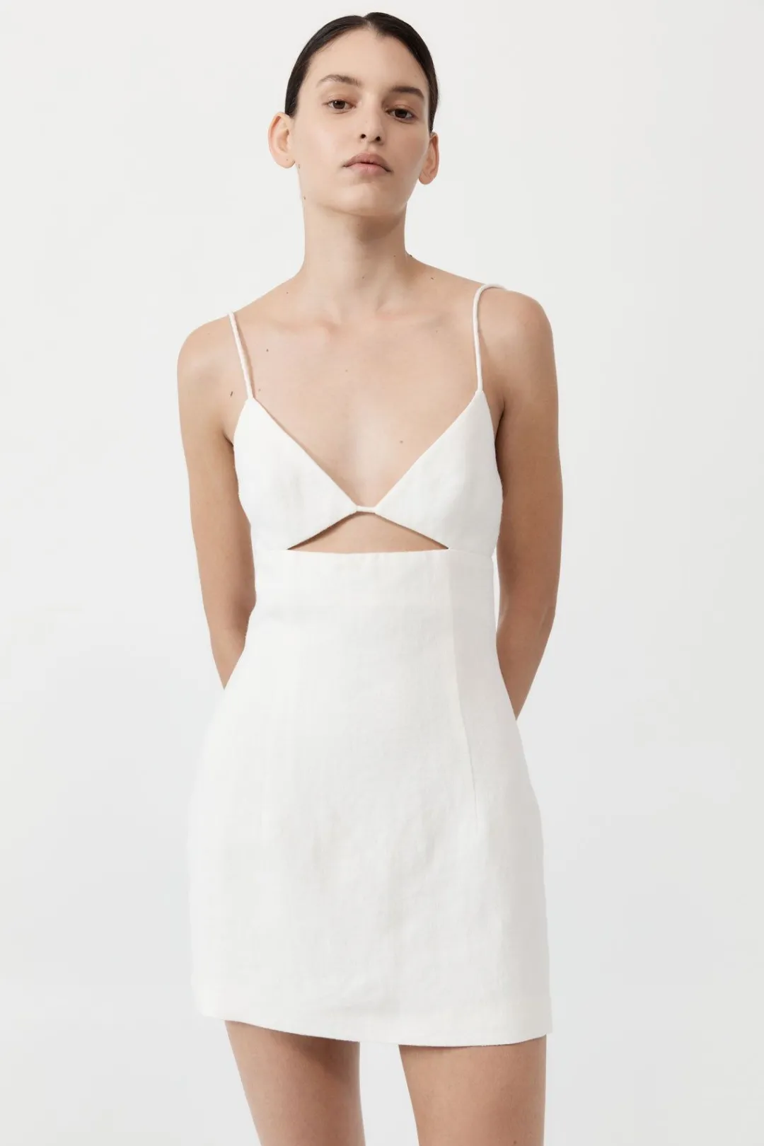 Tailoring*St. Agni Linen Bra Mini Dress - Ivory