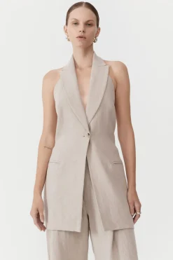 Tops*St. Agni Linen Helm Vest - Natural
