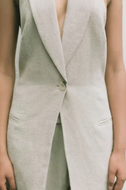 Tops*St. Agni Linen Helm Vest - Natural
