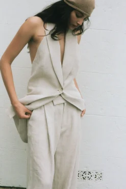 Tops*St. Agni Linen Helm Vest - Natural