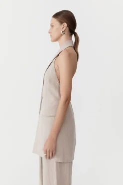 Tailoring*St. Agni Linen Helm Vest - Natural