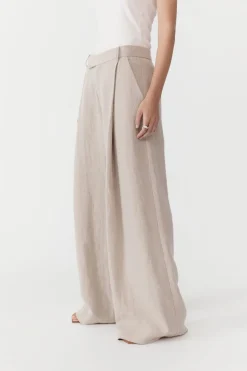 Tailoring*St. Agni Linen Overlap Waist Trousers - Natural