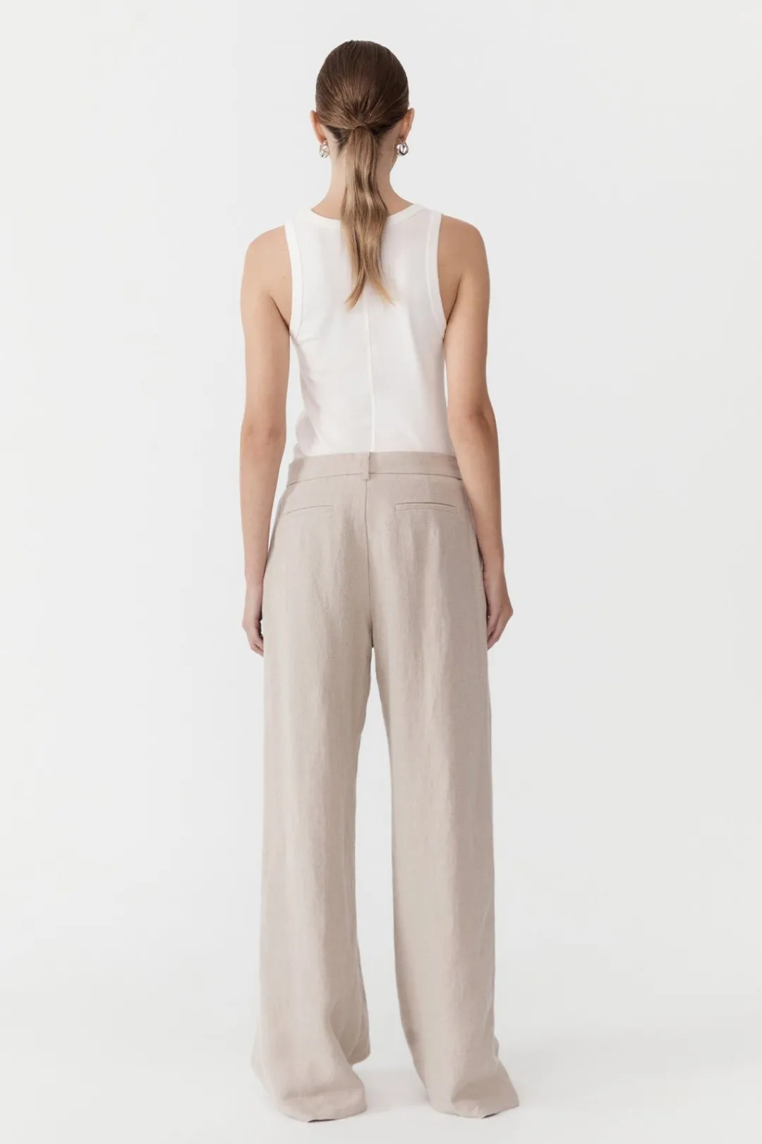 Pants*St. Agni Linen Overlap Waist Trousers - Natural